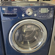 Load image into Gallery viewer, LG Blue Front Load Washer and Dryer Set on pedestals