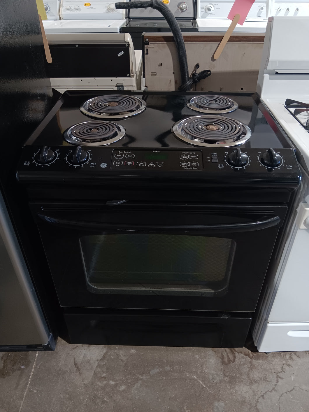 GE Black Slide-in Coil Stove Electric