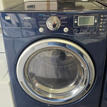 Load image into Gallery viewer, LG Blue Front Load Washer and Dryer Set on pedestals
