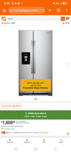 Load image into Gallery viewer, Whirlpool Stainless Steel Refrigerator Side by Side 25cuft
